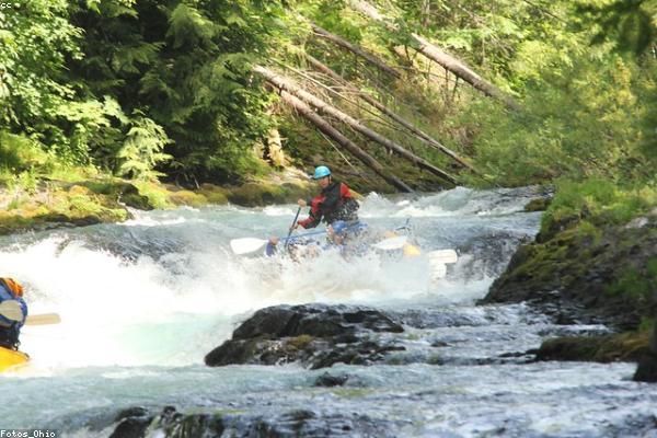Whitewater rafting on a river